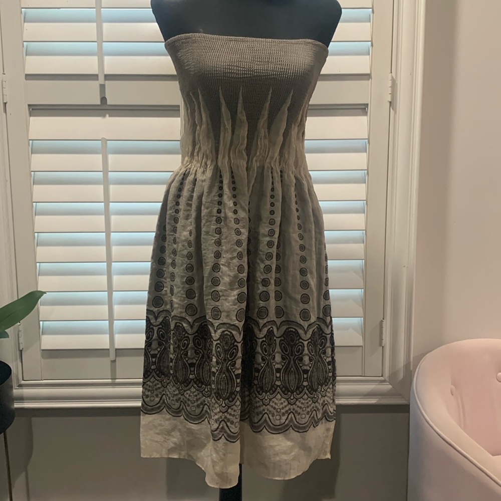 Lapis Strapless printed dress/skirt, Size - One Size, Color Bone and Brown